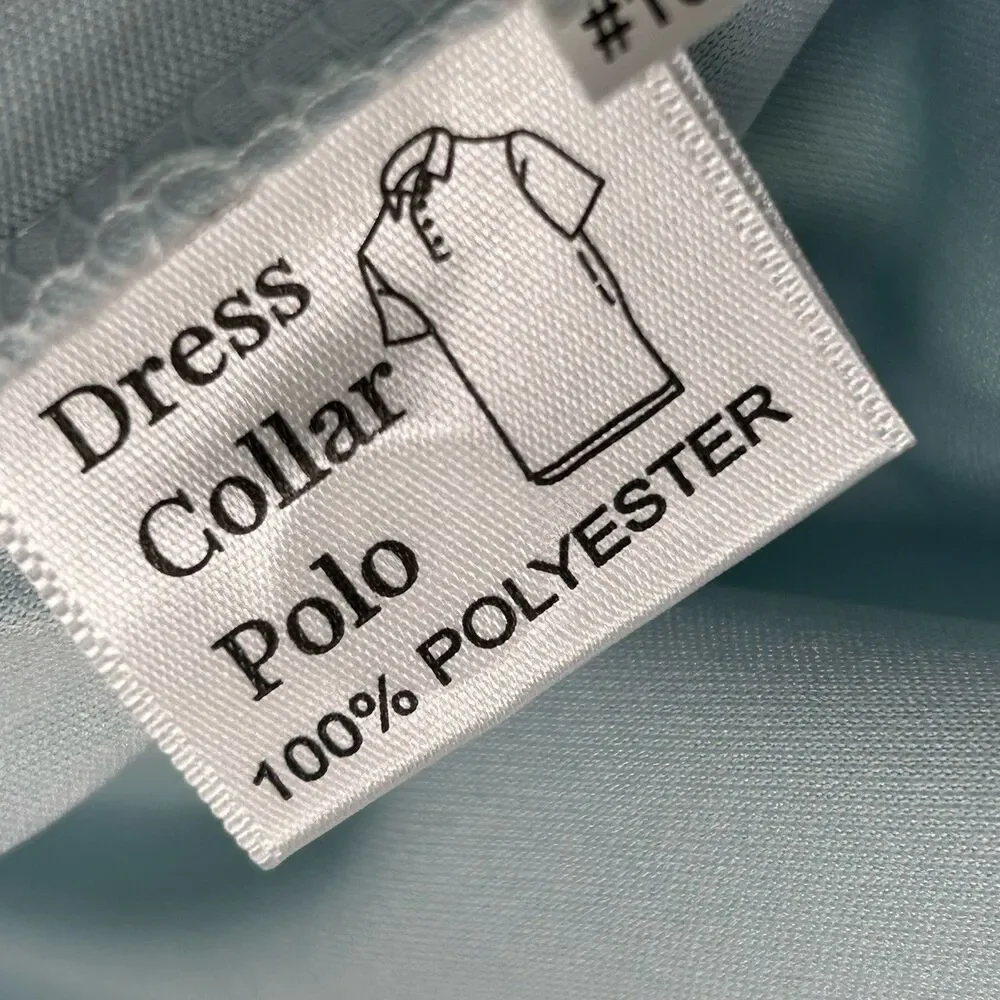 Collars & Co Polo Shirt Mens Small Light Blue English Spread Point Dress Collar